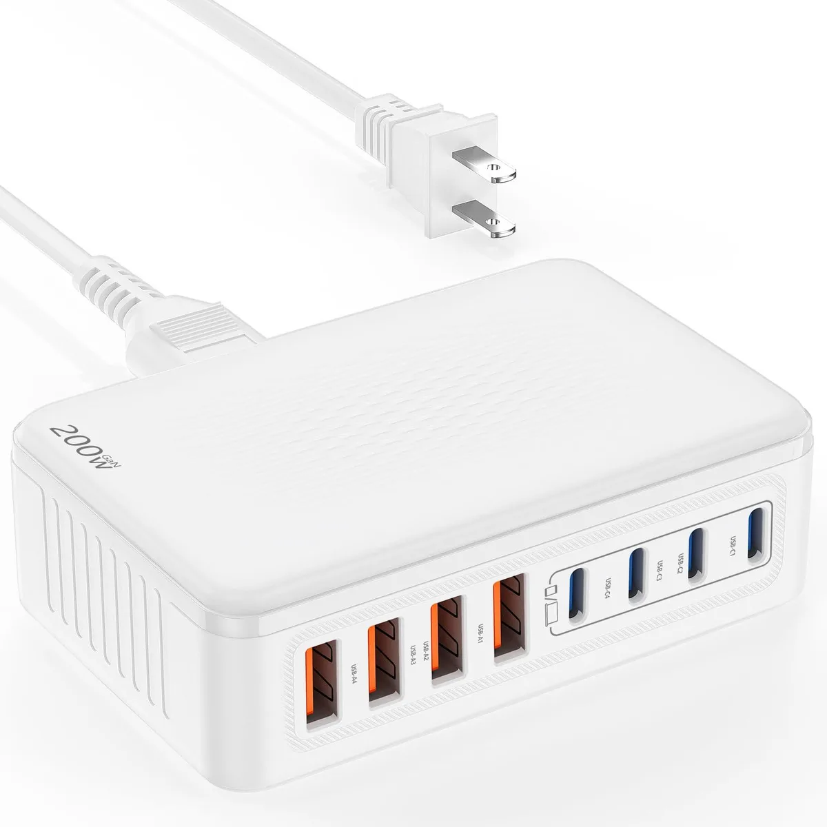 QZIIW XHD-PD200W 200W 8-Port USB Charger White — product photo