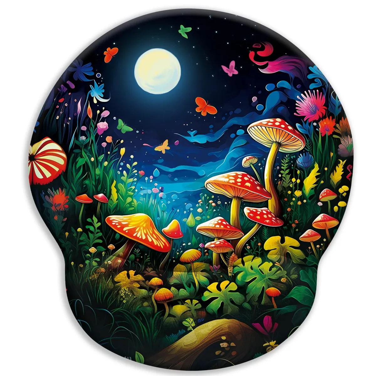 KEHIPI KEHIPI Mushroom Mouse Pad 9.8 x 8.6 in 7 mm thick 20 mm wrist rest — product photo