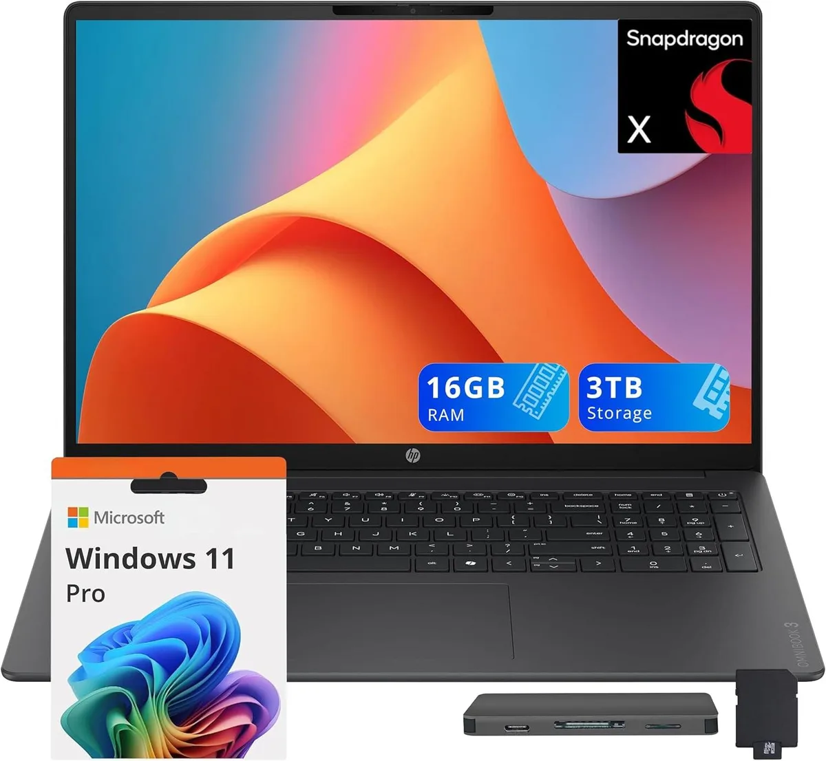 HP HP OmniBook 3 16" Snapdragon X X1-26-100 16GB 2TB business laptop — product photo