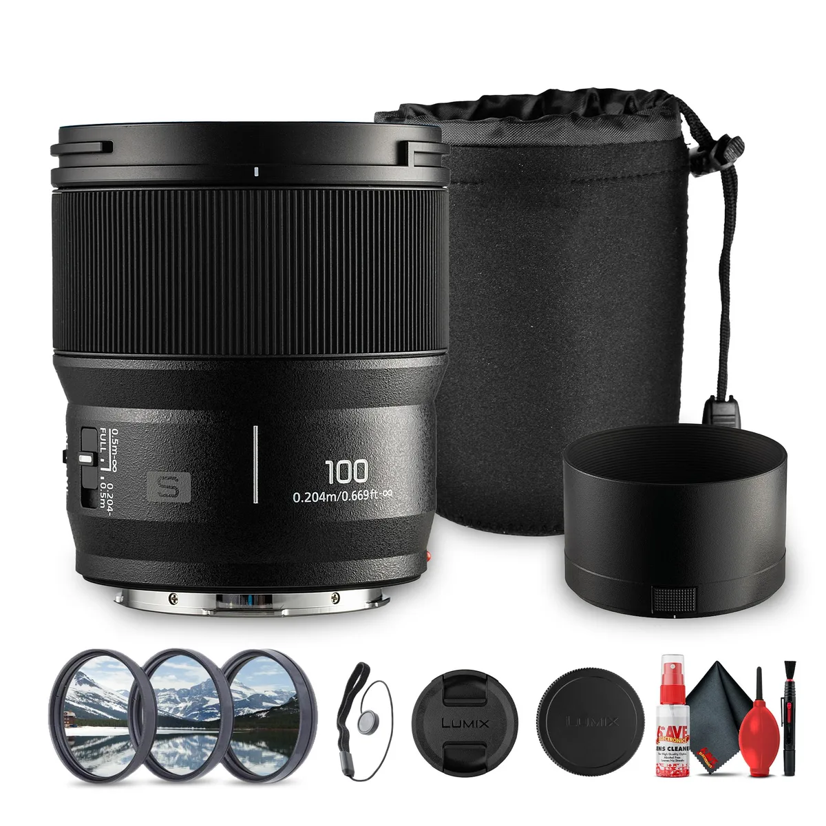 Panasonic Panasonic Lumix S 100mm f/2.8 Macro Lens Bundle — product photo