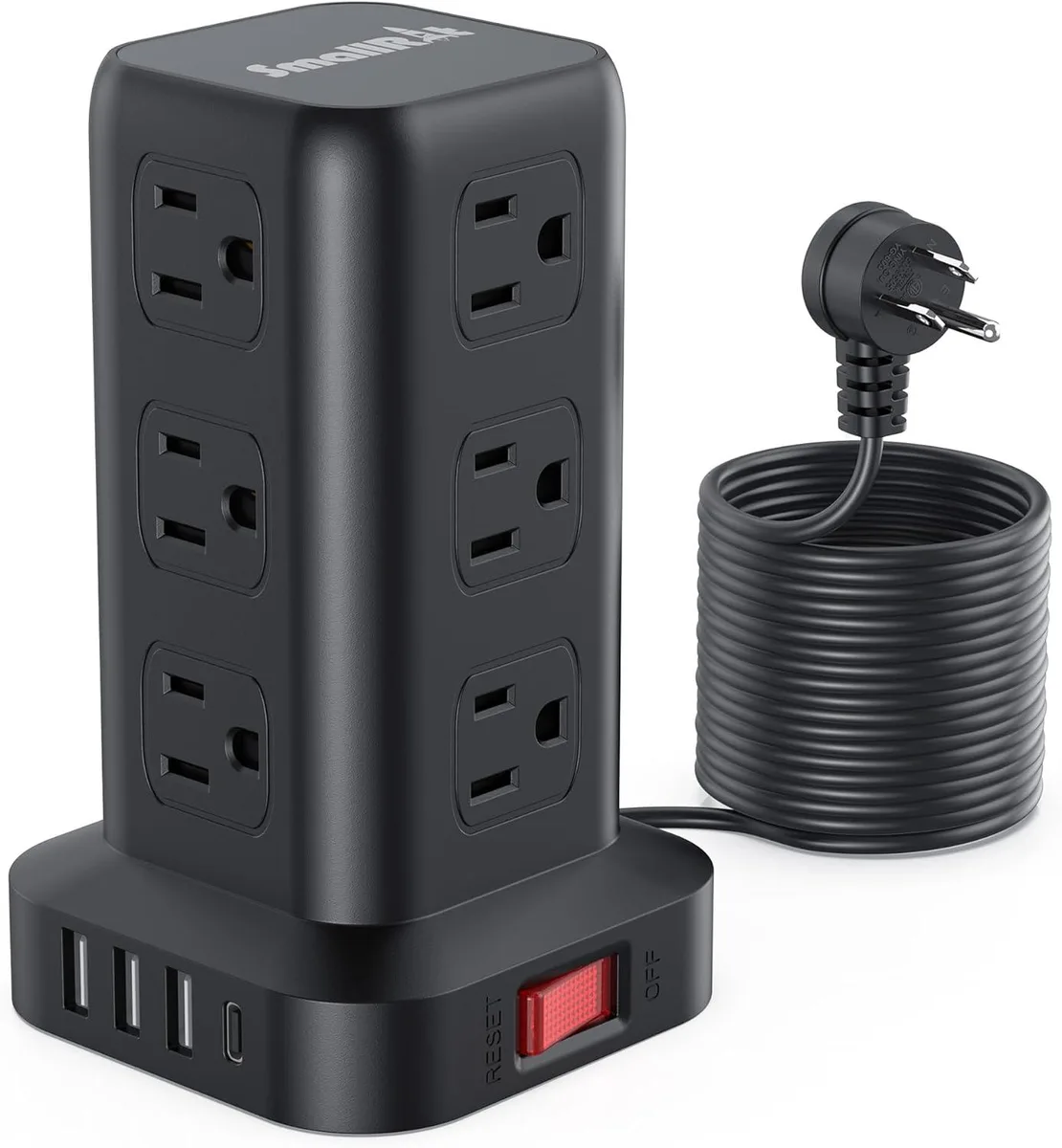 BFKK BFKK 15FT Power Strip Tower 12 AC 4 USB 3.4A 1200J — product photo