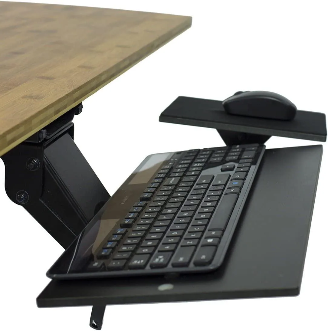 BFKK BFKK Ergonomic Keyboard Tray with Mouse Pad 18.5×8.75" 360° swivel 4.5" height range black — product photo