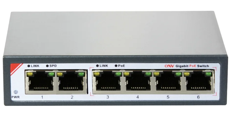Optical Network Video Technologies Optical Network Video Technologies ONV-POE33064P-at 6-Port Gigabit PoE Switch 4×30W 110W Total — product photo