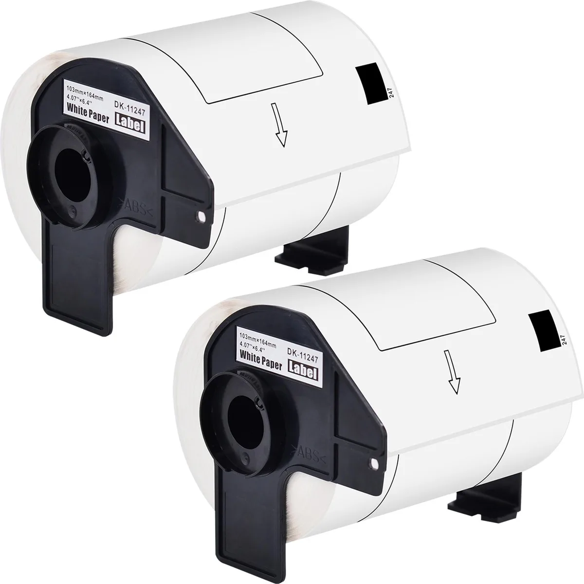 GREENCYCLE GREENCYCLE DK-1247 4.07x6.4" White Labels 2 Rolls 180/Roll — product photo