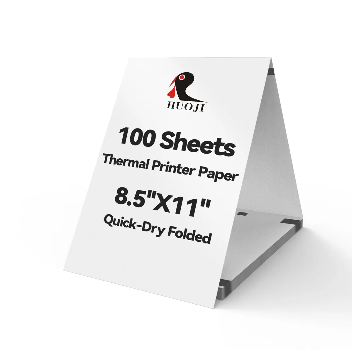 White rectangular stack of one hundred coated thermal sheets in US letter size