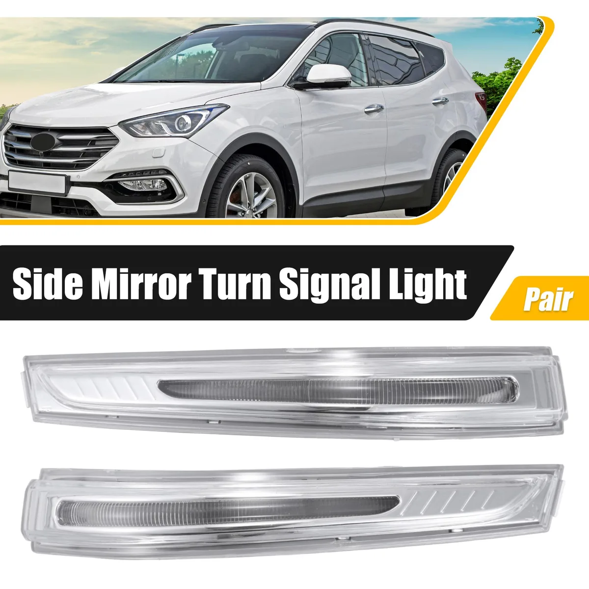 Unique-Bargains Unique-Bargains Side Mirror Turn Signal Light Pair 87613-B8000 87623-B8000 Hyundai Santa Fe 2013-2019 — product photo