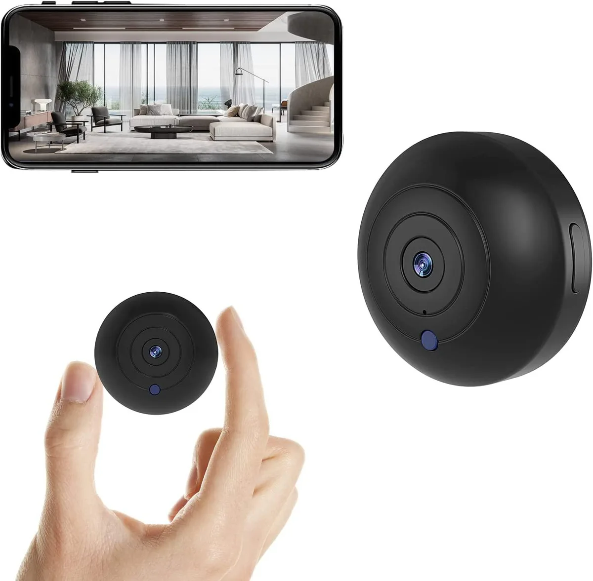 PCMART PCMART 1080P Mini Security Camera 1.55x0.66in 2.4GHz WiFi 70min Battery — product photo
