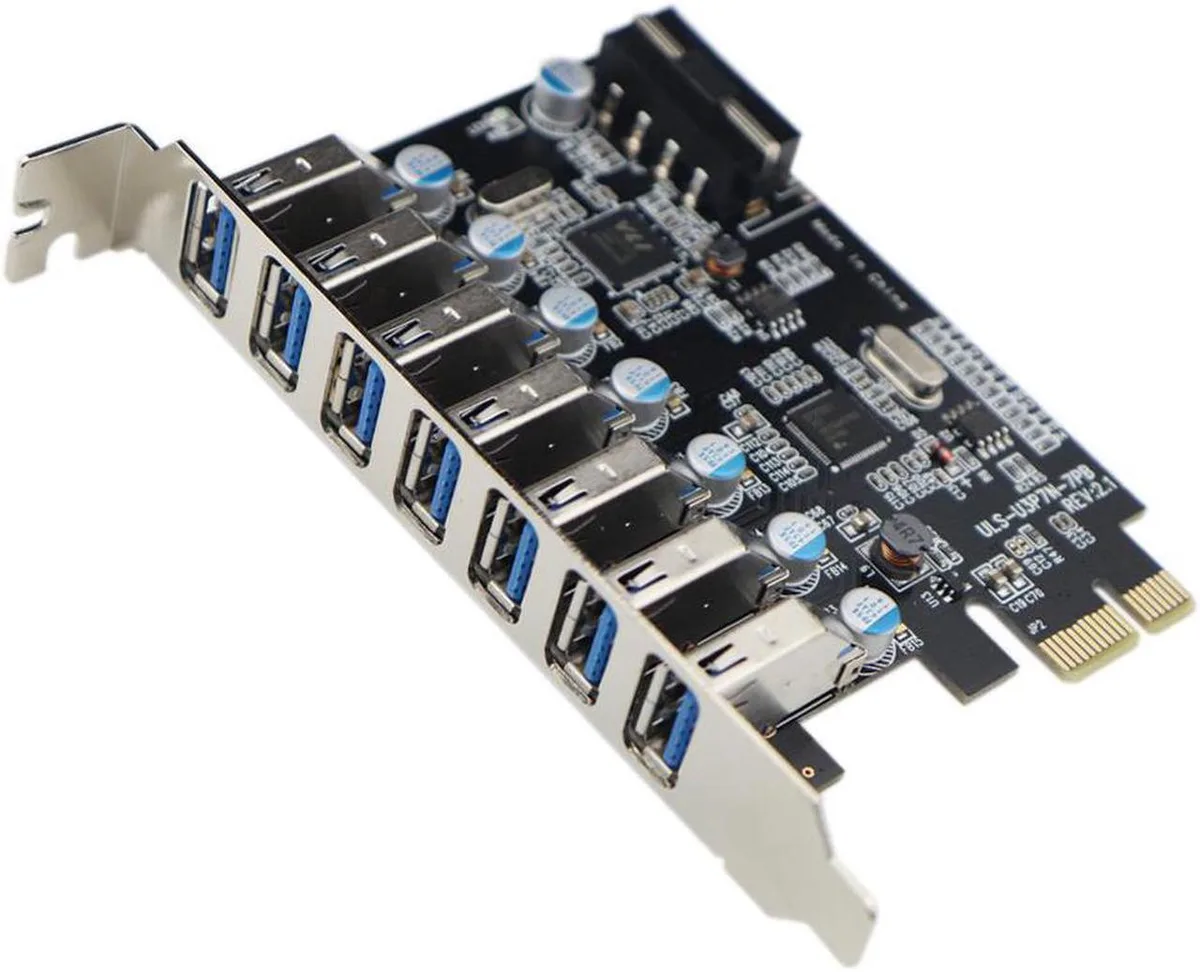 Vszerda Vszerda PCIe USB 3.0 7-Port Expansion Card with Molex Power — product photo