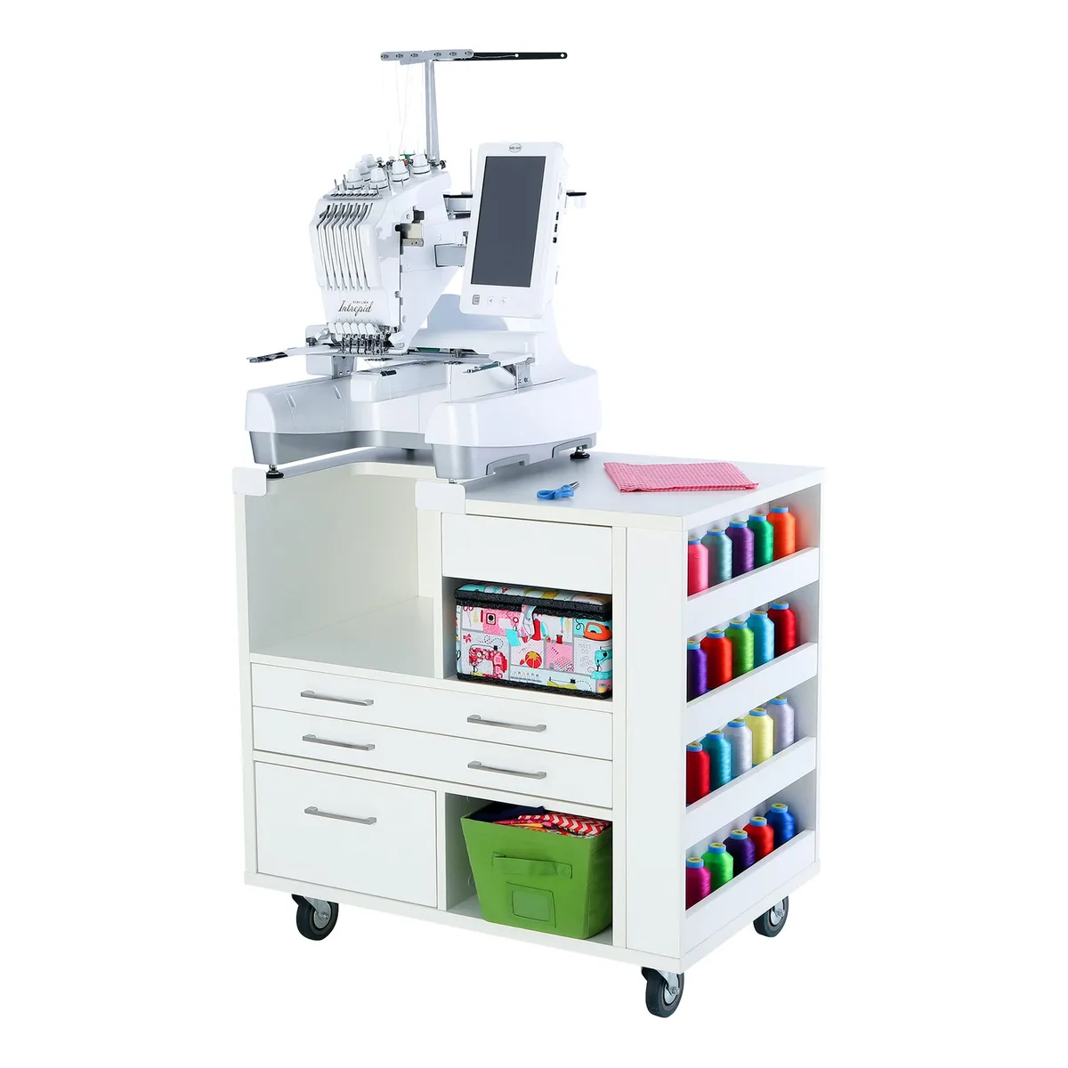 Arrow Group Arrow Group Ava Embroidery Cabinet White 28 cones 49 spools — product photo