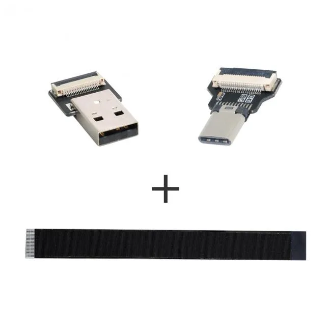 Cablecc Cablecc USB 2.0 Type-A to USB-C Flat Slim FPC Cable 10-200cm — product photo