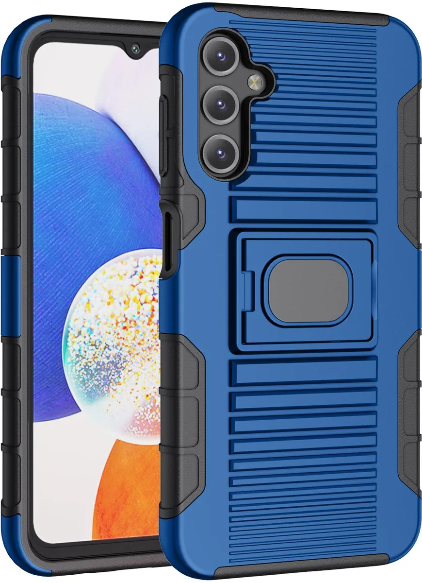 Nakedcellphone Nakedcellphone Ring Grip Case with Stand Blue for Samsung Galaxy A14 5G — product photo