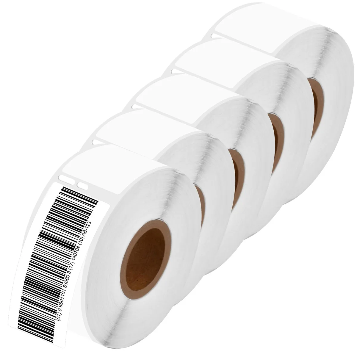 GREENCYCLE GREENCYCLE DM-30320 Label 28mm x 89mm White 5 Rolls 260 Labels/Roll — product photo
