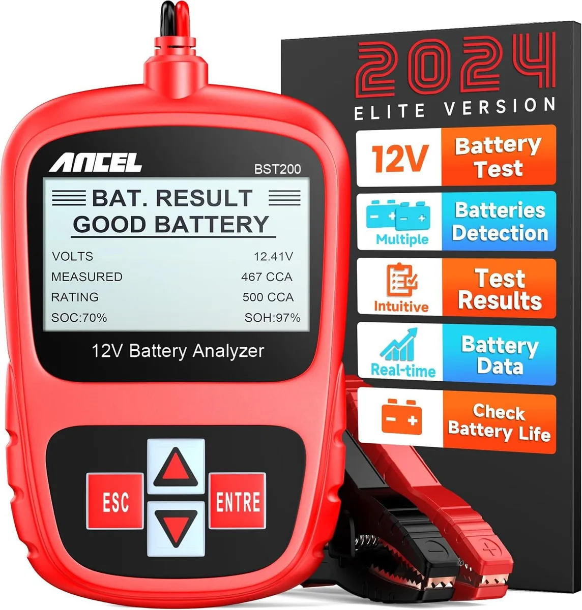 WUQ WUQ BST200 12V 100-1100 CCA Car Battery Tester car electronics accessory — product photo