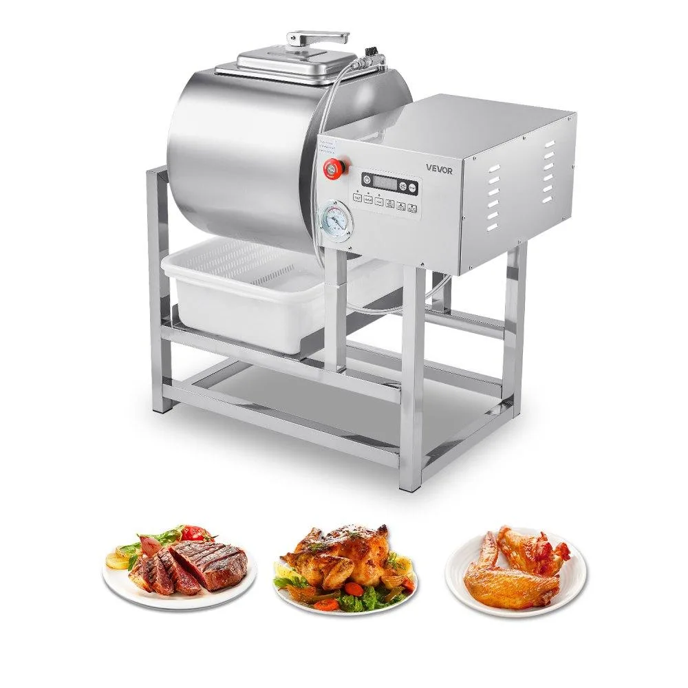 VEVOR VEVOR 40L Vacuum Meat Tumbler Marinator 3-Speed Bidirectional Rotation 304 Stainless Steel Drum — product photo