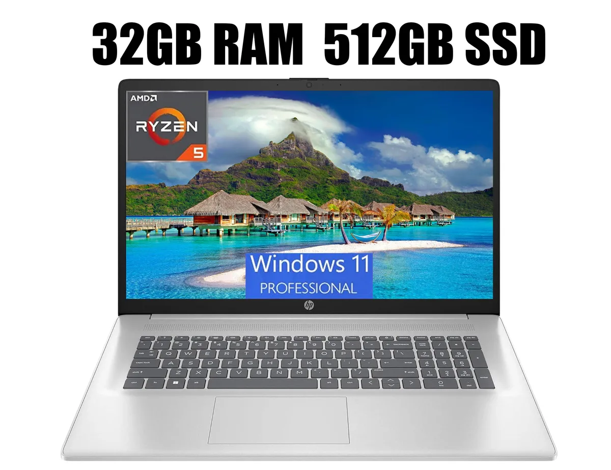 HP HP 17 laptop Ryzen 5 7430U 32GB 512GB 17.3" FHD — product photo