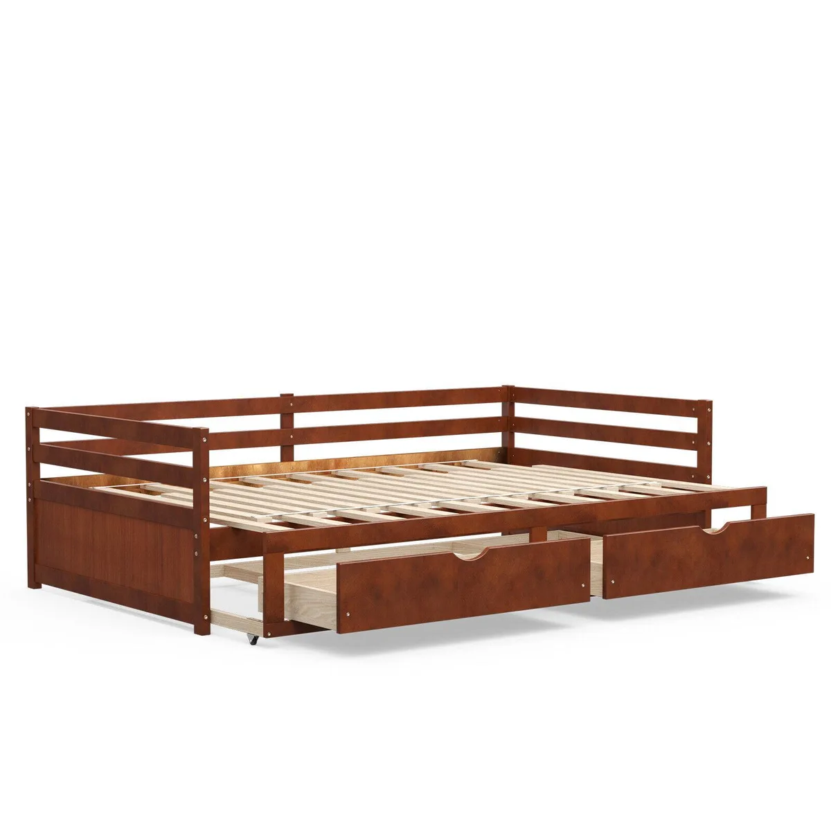 SlickBlue SlickBlue Extendable Twin-to-King Daybed with Trundle &amp; 2 Drawers Brown — product photo