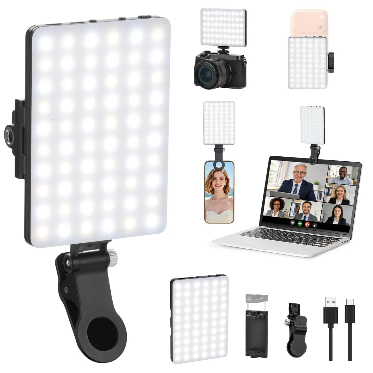 Neewer 60 LED Clip Fill Light 3200-5600K CRI95 Black — product photo