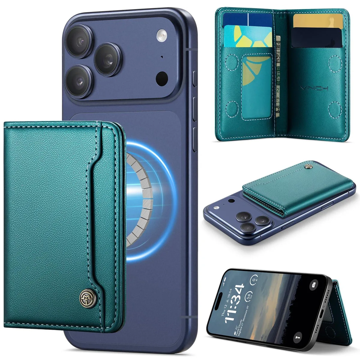 Viator Gear Magnetic Wallet iPhone 12-17 Bluish Green — product photo