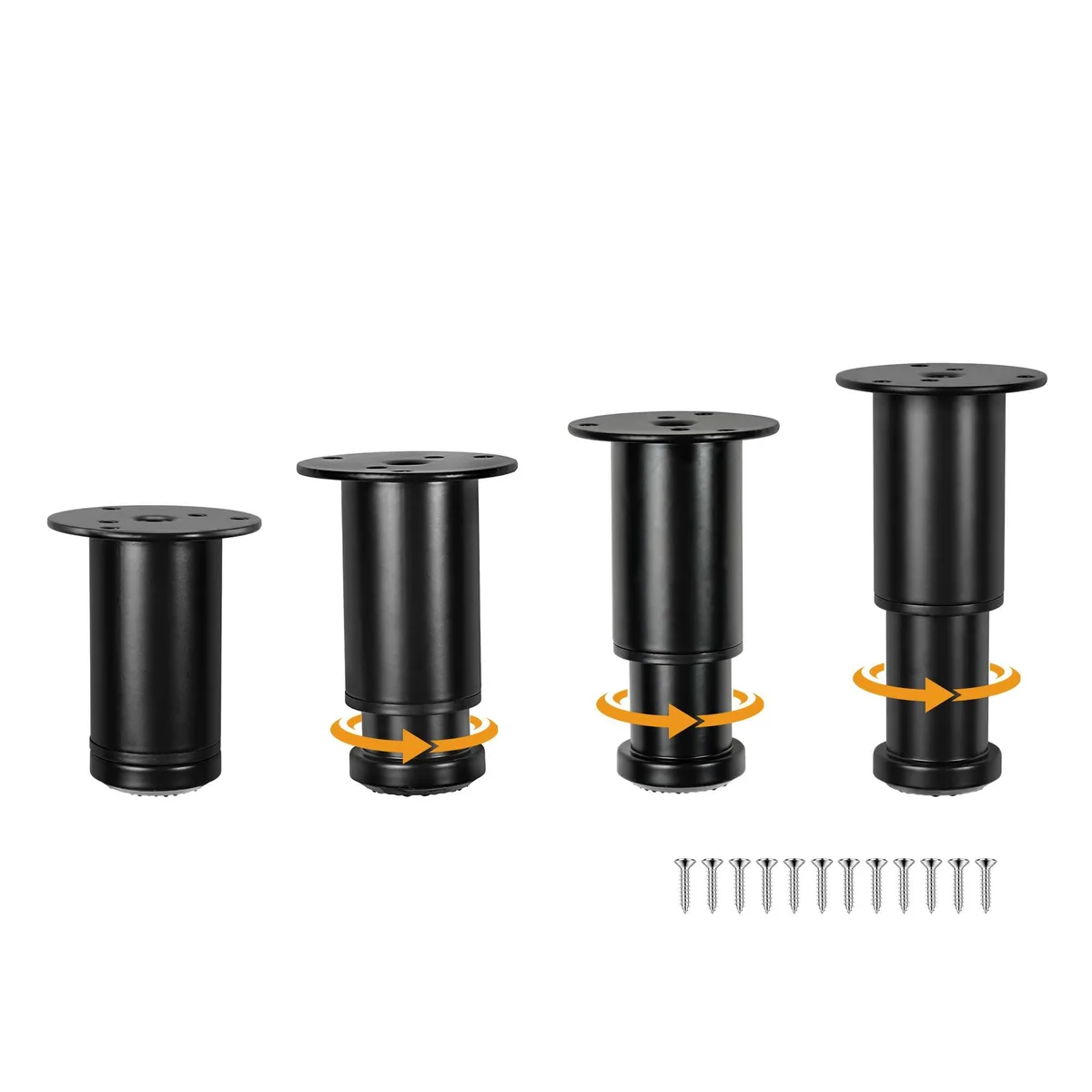  Viiwahol AdjuYZZJ-80-120mm-4P adjustable furniture legs 3.15-4.72 in black 4 pcs — product photo