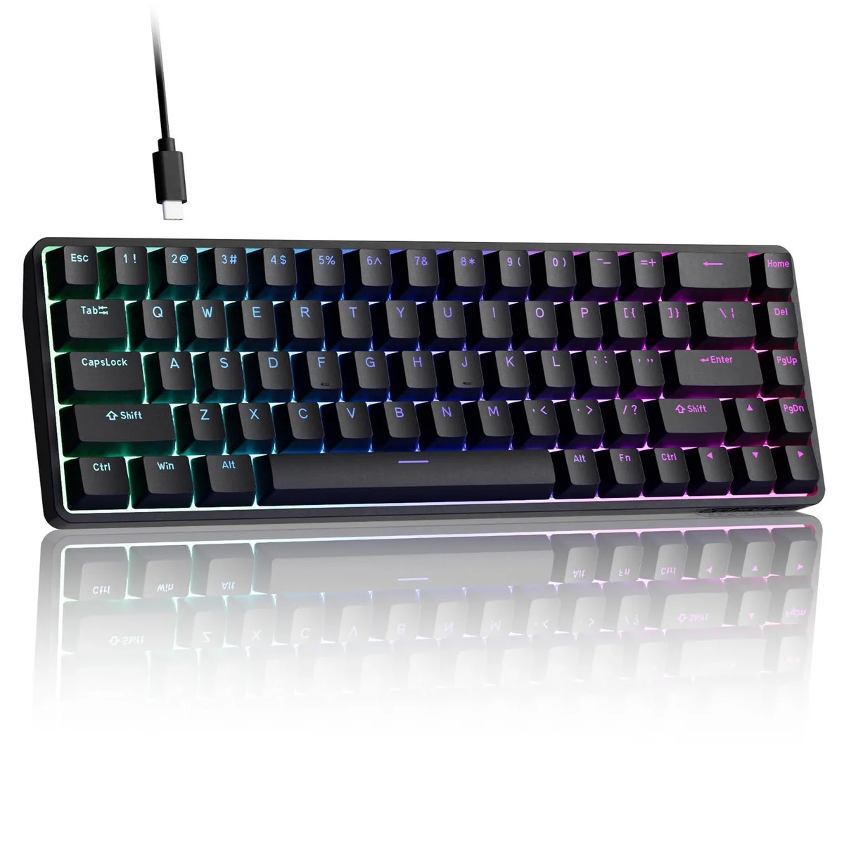iC T68-C HE Hall Effect Gaming Keyboard 68-Key 8000Hz .02mm Rapid Trigger Wired Black — product photo