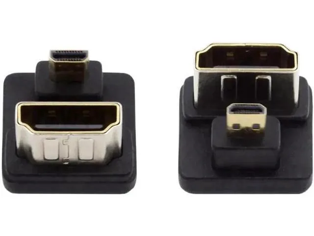 Manw Manw U-Shaped 360° Down Reverse Micro HDMI 1.4 Male to HDMI Female Adapter — product photo