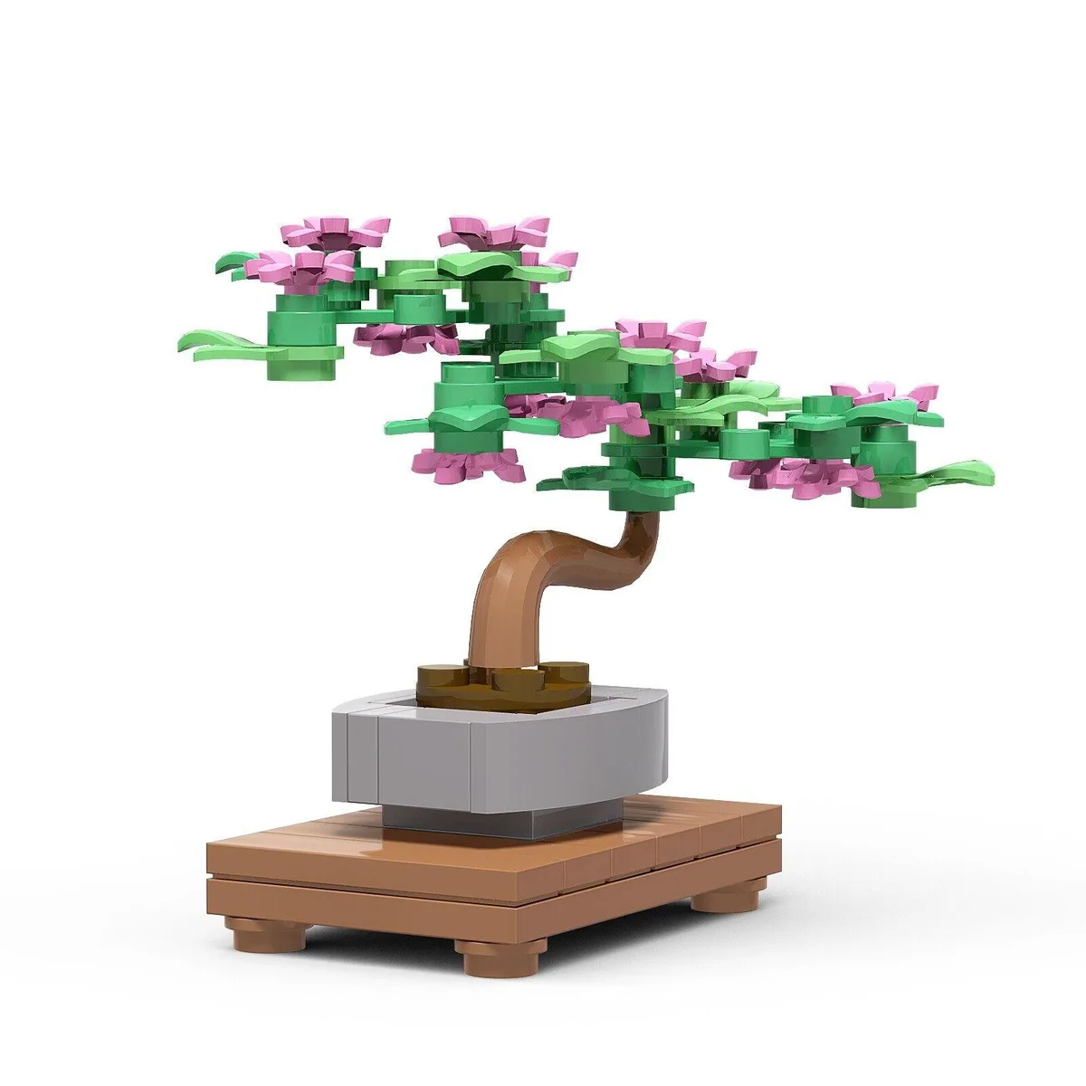 Multi-colour plastic bonsai tree model, 54 pieces, interlocking bricks