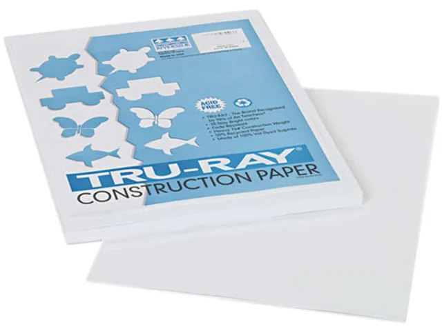Pacon Pacon 103026 Tru-Ray Construction Paper 76 lb 9 x 12 White 50 Sheets — product photo
