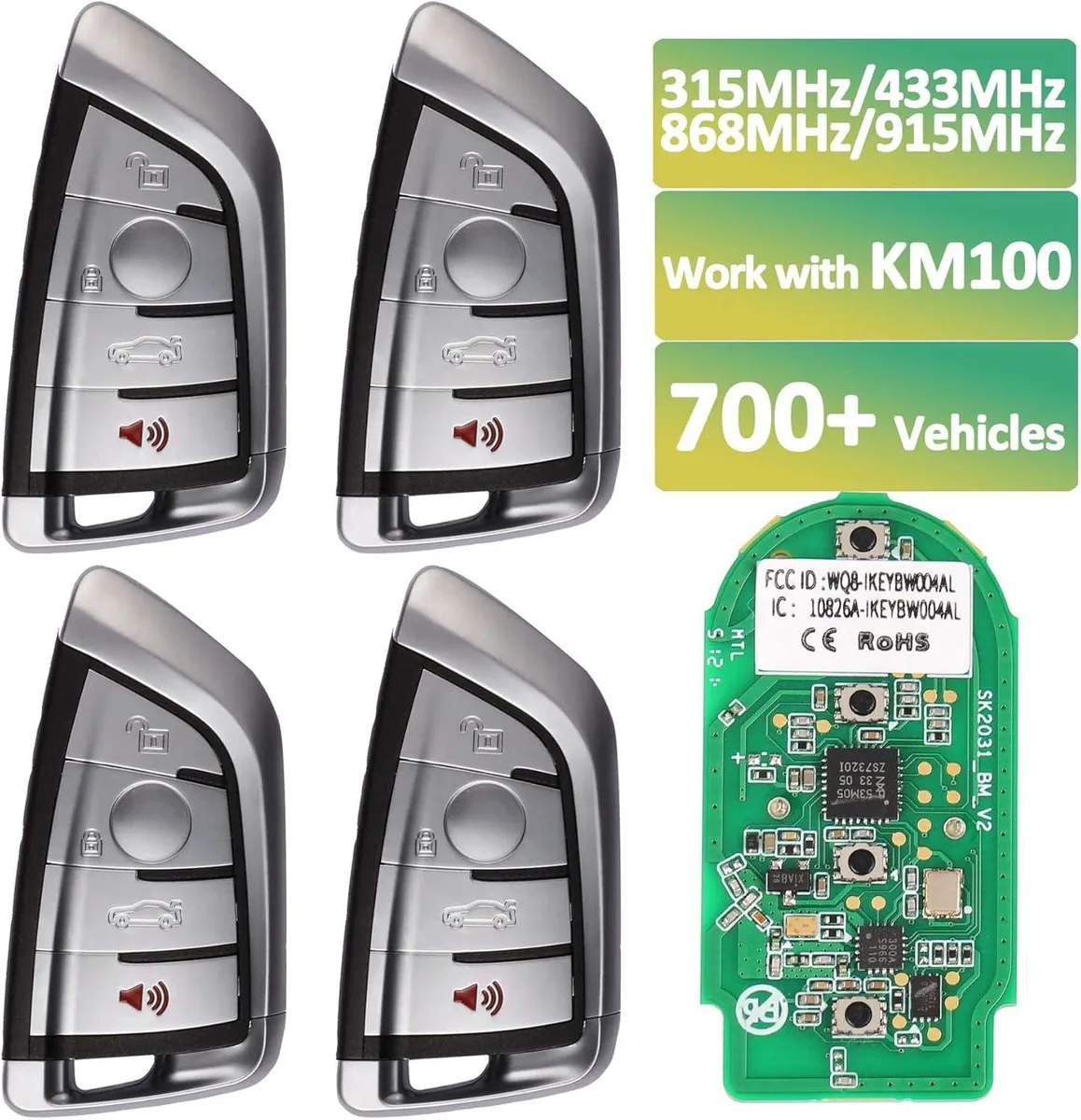 TAURKENAM TAURKENAM Smart Universal Key Replacement 4pcs BMW 315/433MHz — product photo