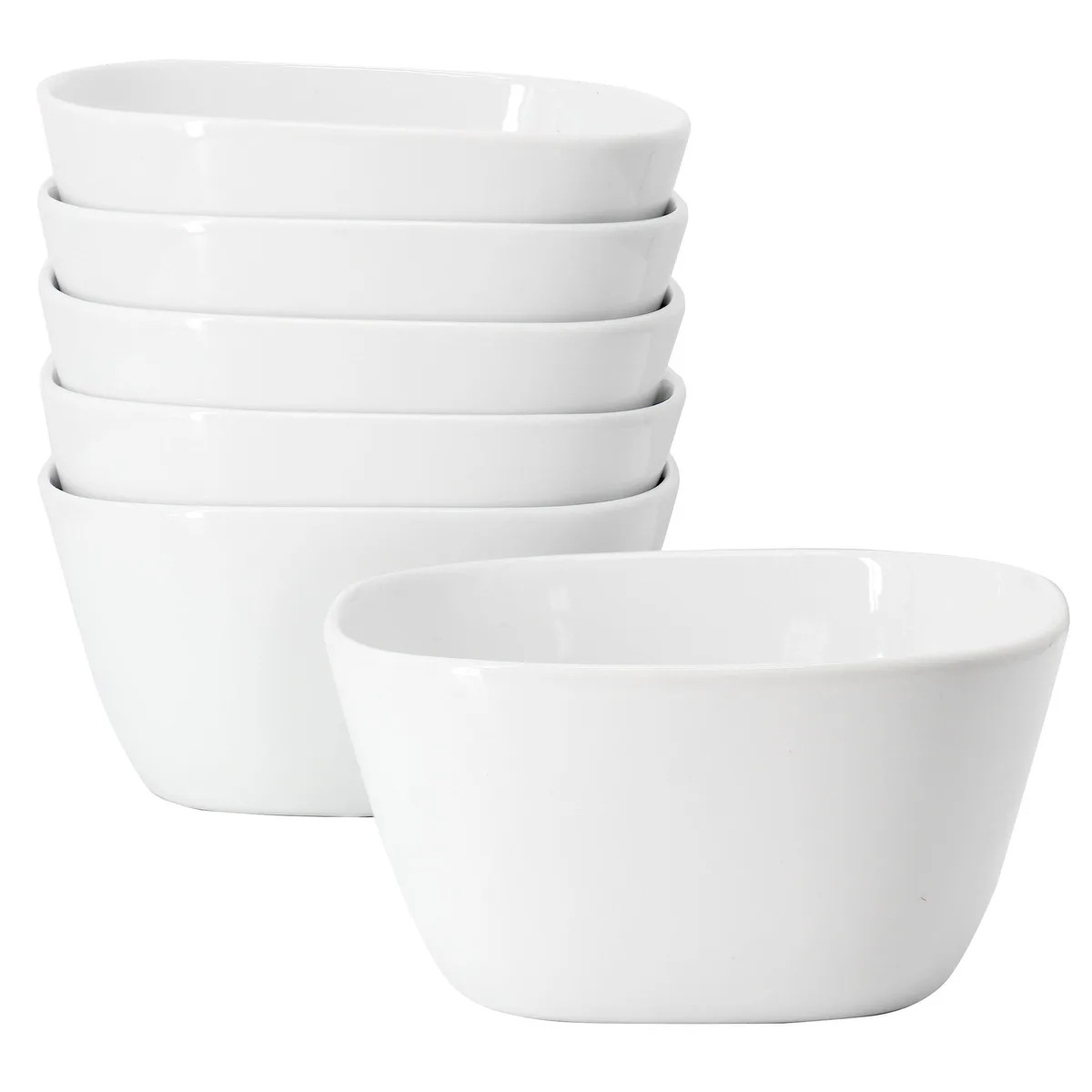 Gibson Home Gibson Home Simply White 6-Piece 6" Soft Square Porcelain Cereal Bowl Set — product photo