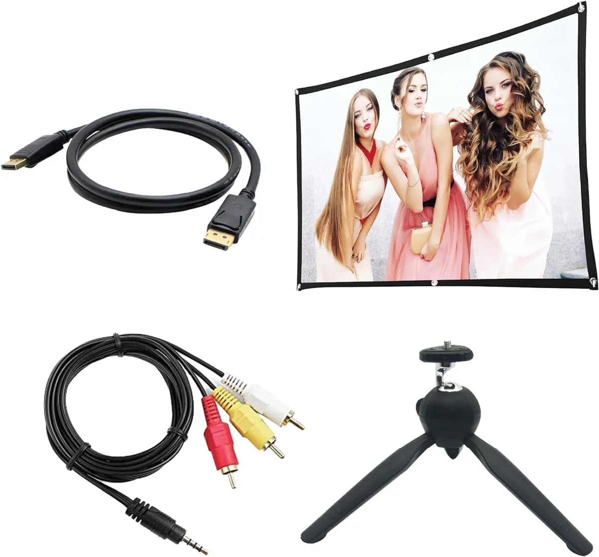 SUPERSONIC SUPERSONIC SC-180AC Home Theater Projector Kit 100" screen tripod HDMI AV cables — product photo