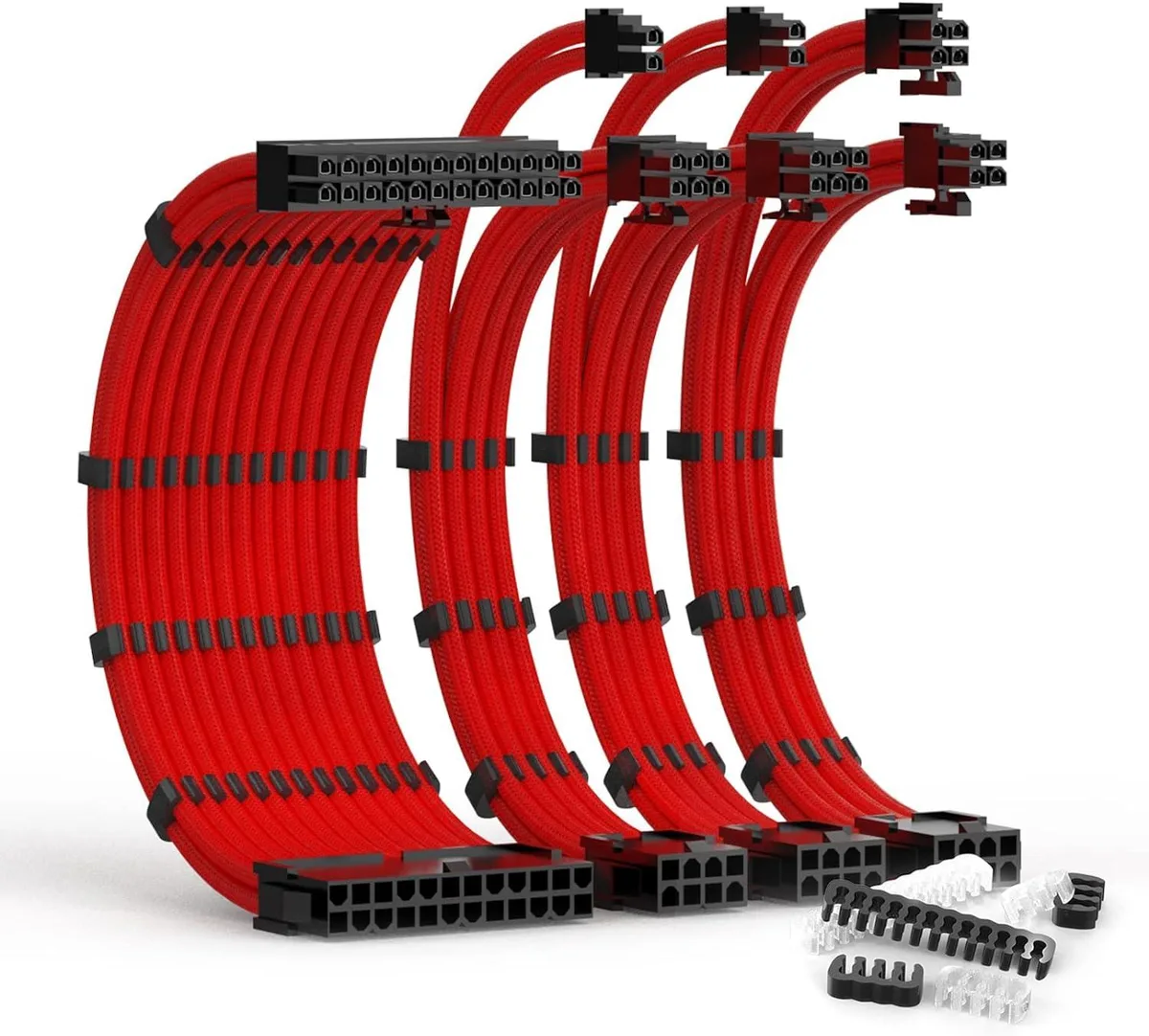 BUCIER BUCIER Internal Power Cable Kit Red 30cm 24Pin 8Pin 4+4 6+2 18AWG — product photo
