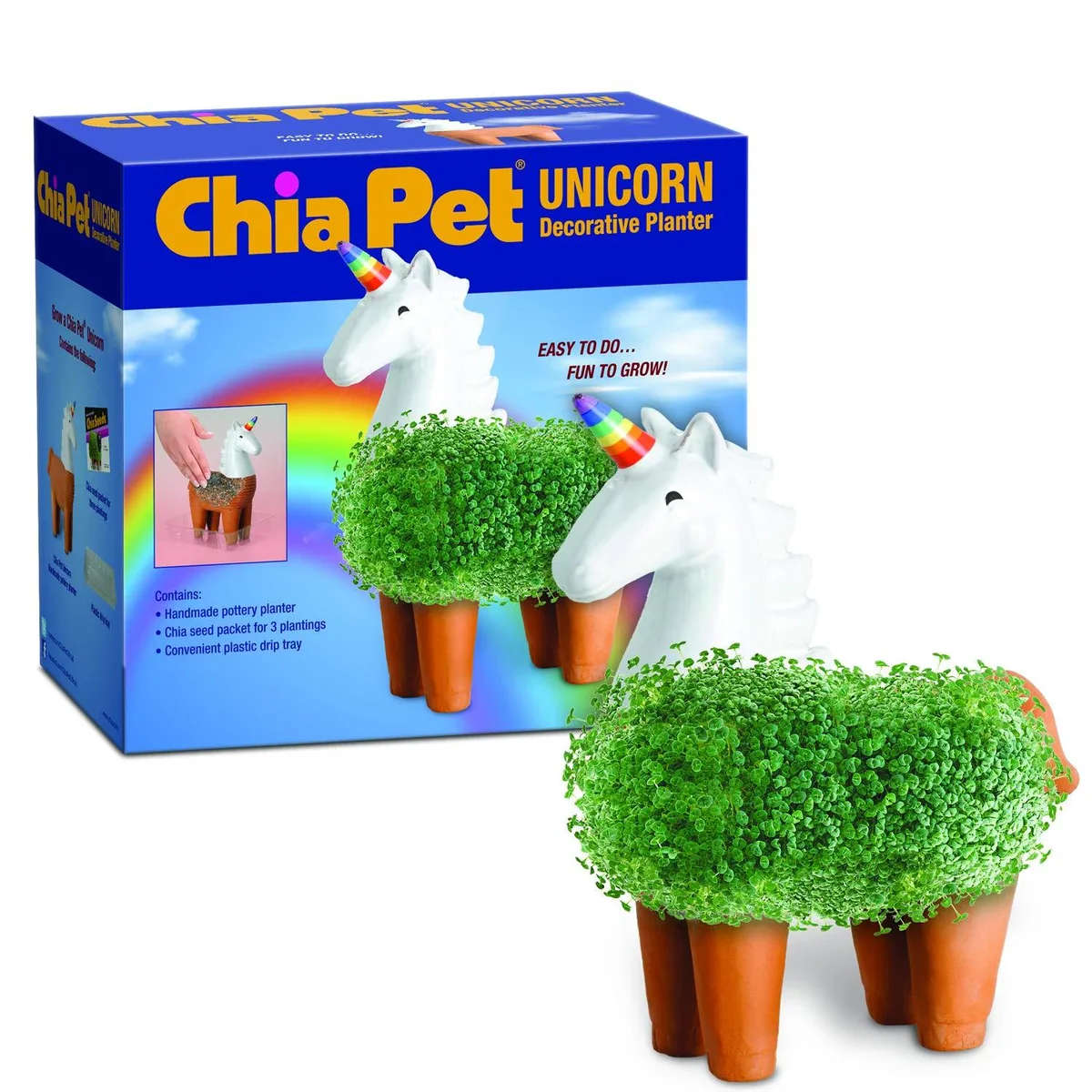 Joseph Enterprises Joseph Enterprises CP437-01 Chia Pet Planter Unicorn Orange 8.2 x 7.1 x 4.5 2.1 lb — product photo