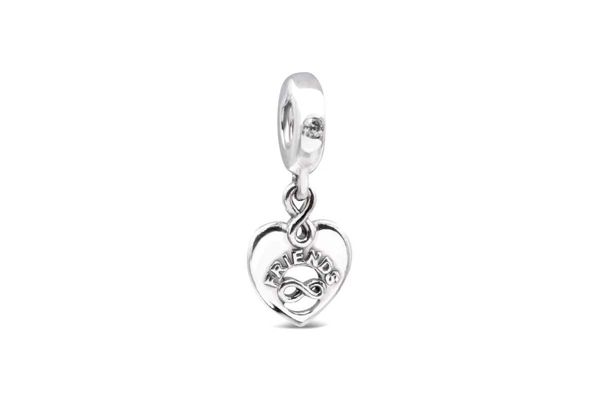 PANDORA PANDORA Friends Forever Heart Dangle Charm sterling silver bracelet — product photo