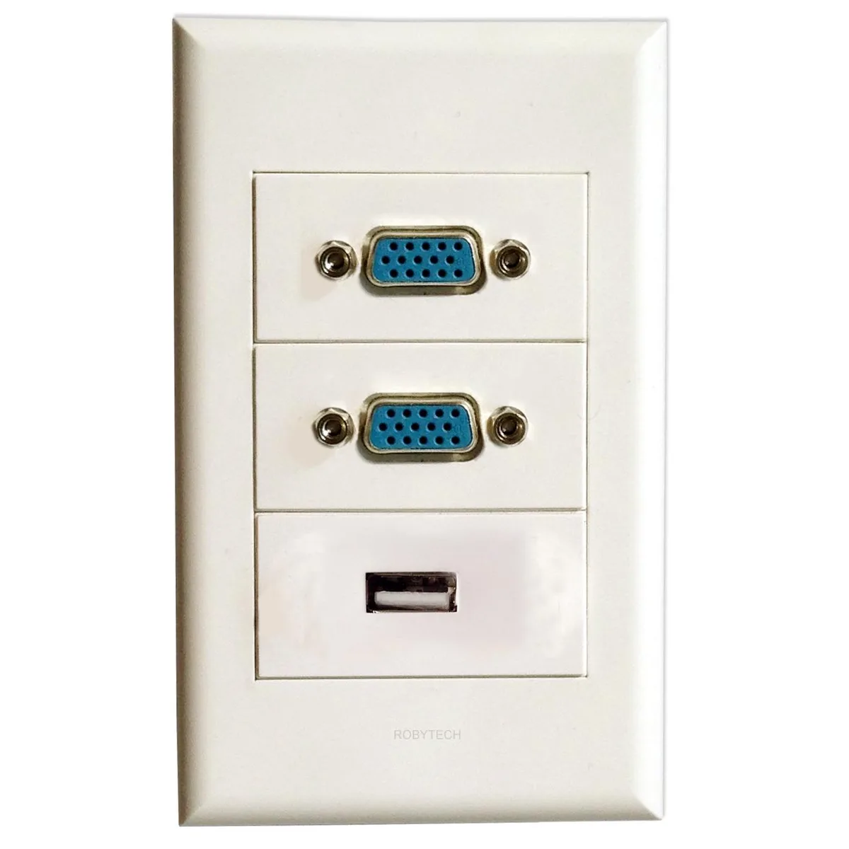 Roby Technology Co., Limited Roby Technology Co., Limited Wall Plate VGA VGA USB White 118 x 72 mm — product photo