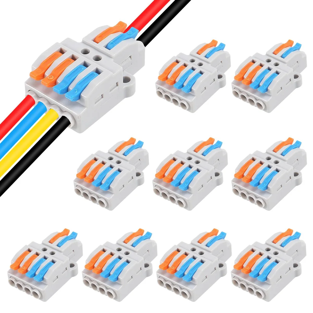 KEHIPI KEHIPI 10 Pcs Lever Nuts Wire Connectors 2 in 4 Out — product photo