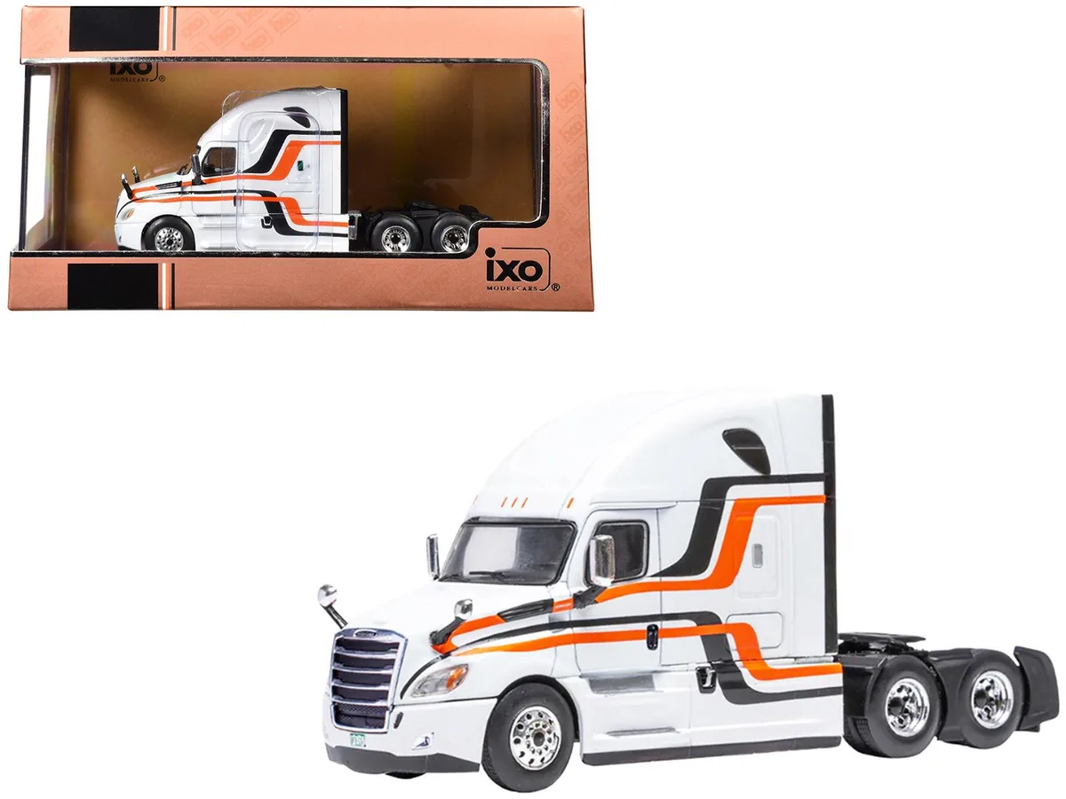 Ixo Models Ixo Models 2018 Freightliner Cascadia White Black Orange Stripes 1/64 Diecast Hobby Collectible — product photo