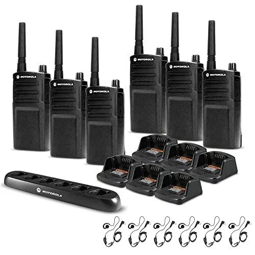 Motorola Motorola RMU2040 two-way radio 6-pack with mics and multi-unit charger — product photo