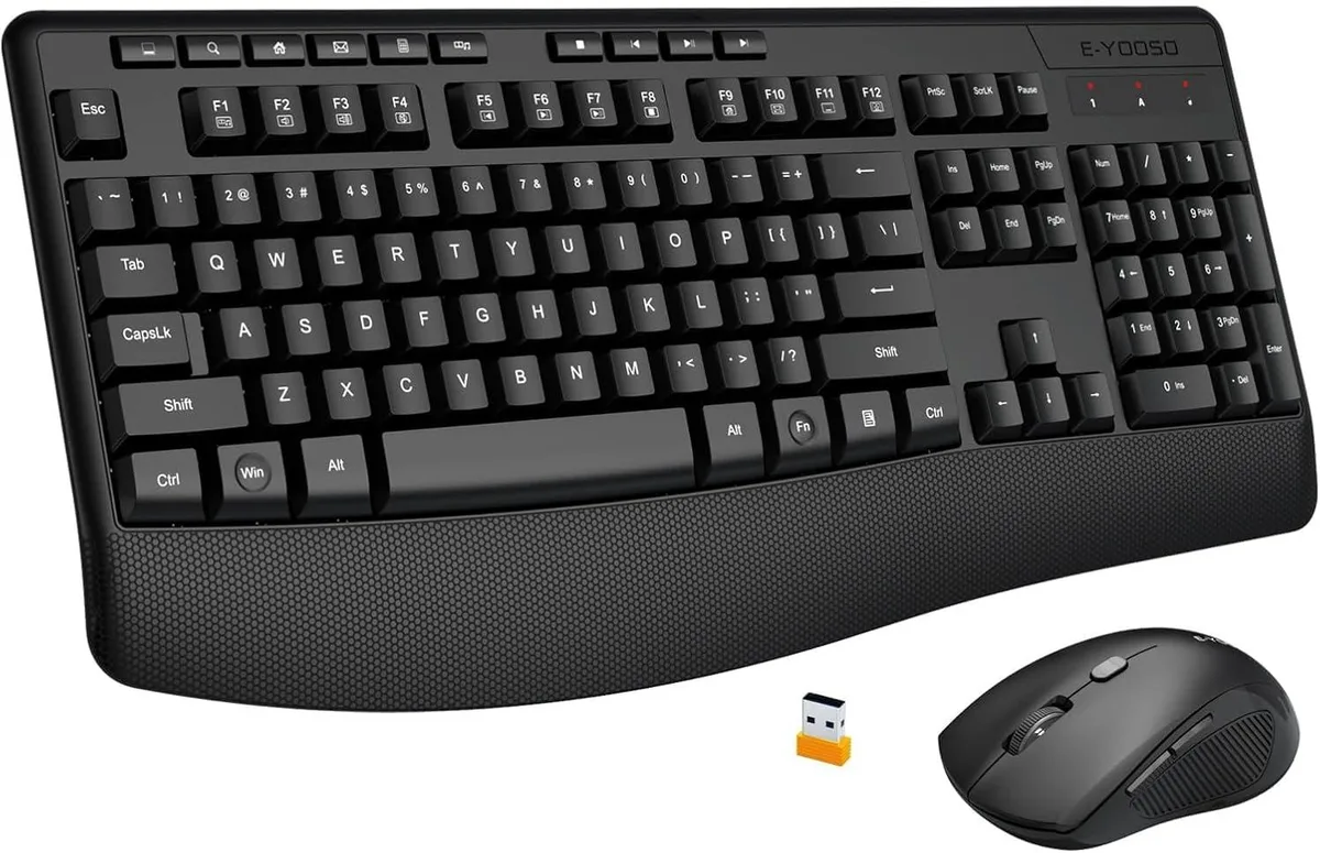 TUKO TUKO Wireless Keyboard and Mouse Combo Silent 90% Less Noise 2.4GHz 104 Keys 2400 DPI — product photo