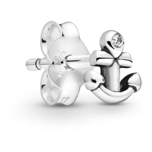 PANDORA PANDORA My Anchor Single Stud Earring 14k Rose Gold Plated Cubic Zirconia — product photo