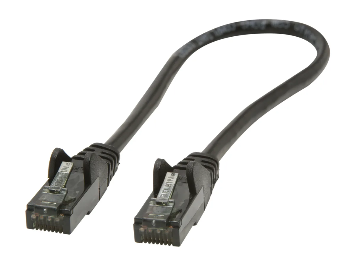 Belkin Belkin A3L980-01-BLK-S 1 ft Cat6 RJ45 network ethernet cable — product photo