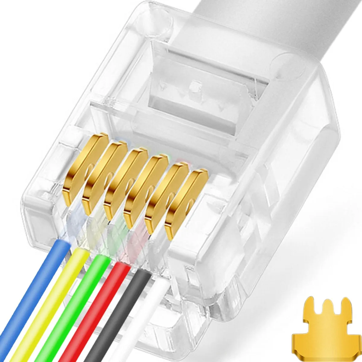  Zebra 30022XPT RJ11/RJ12 6P6C Pass Through Connector 20 Pack — product photo