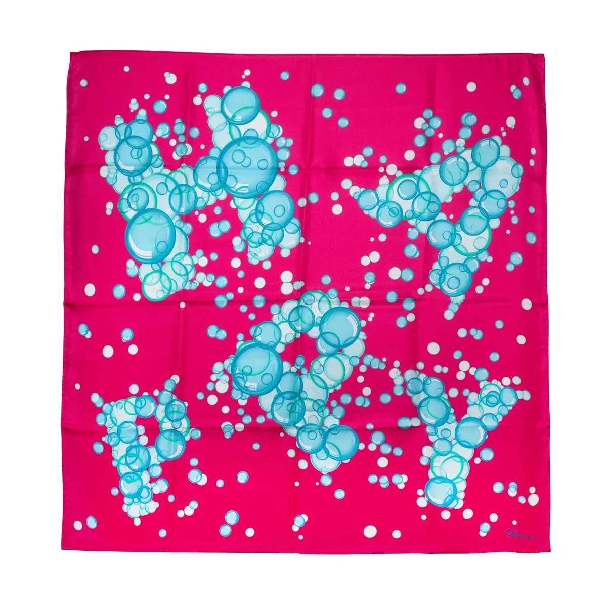 Chopard Chopard 95002-0719 Happy Bubbles Fuchsia Organic Silk Twill Shawl 90 cm — product photo