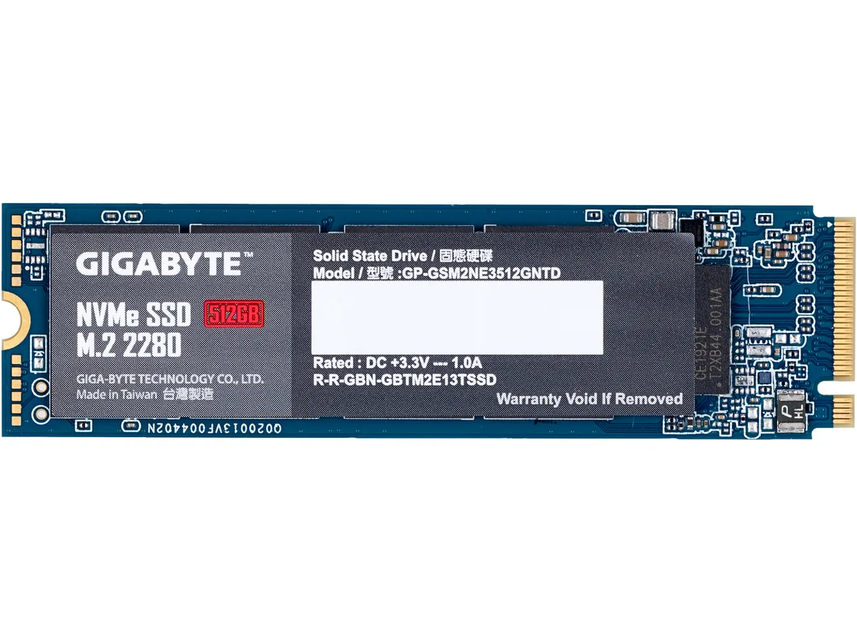 GIGABYTE GIGABYTE GP-GSM2NE3512GNTD 512GB M.2 2280 PCIe 3.0 x4 NVMe internal SSD — product photo