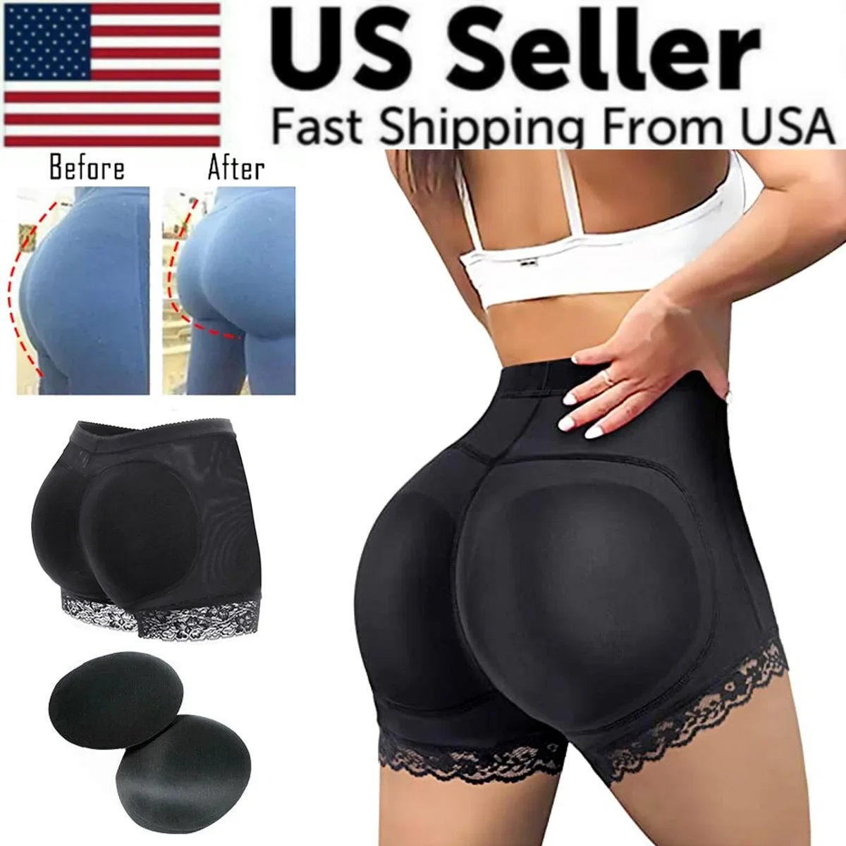The Perfect Part The Perfect Part Padded Shapewear 3-pack Black 85% Nylon 15% Spandex — product photo