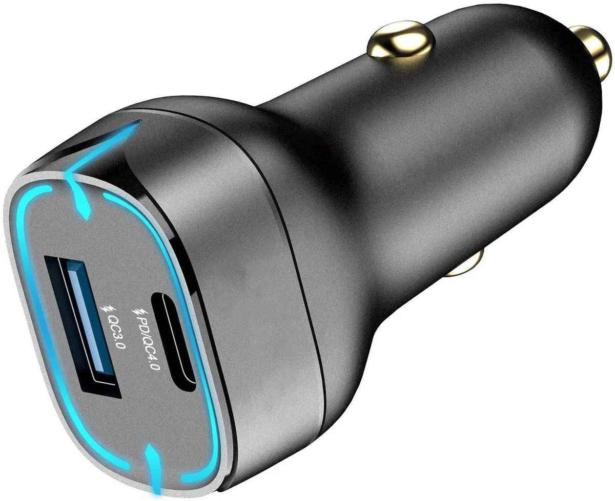 IHDAPP IHDAPP 52.5W Dual Port Car Charger PD QC 3.0 Black — product photo