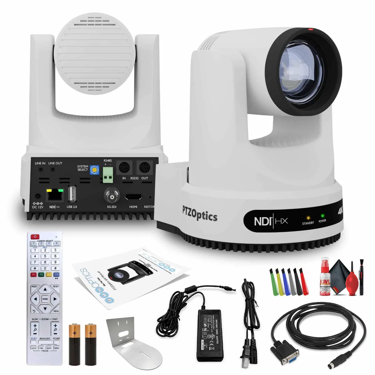 PTZOptics PTZOptics Move 4K PTZ network camera 12x optical zoom white with wall mount — product photo