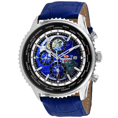 SEAPRO SEAPRO SP7132 Meridian World Timer GMT Blue Dial Watch 47mm — product photo