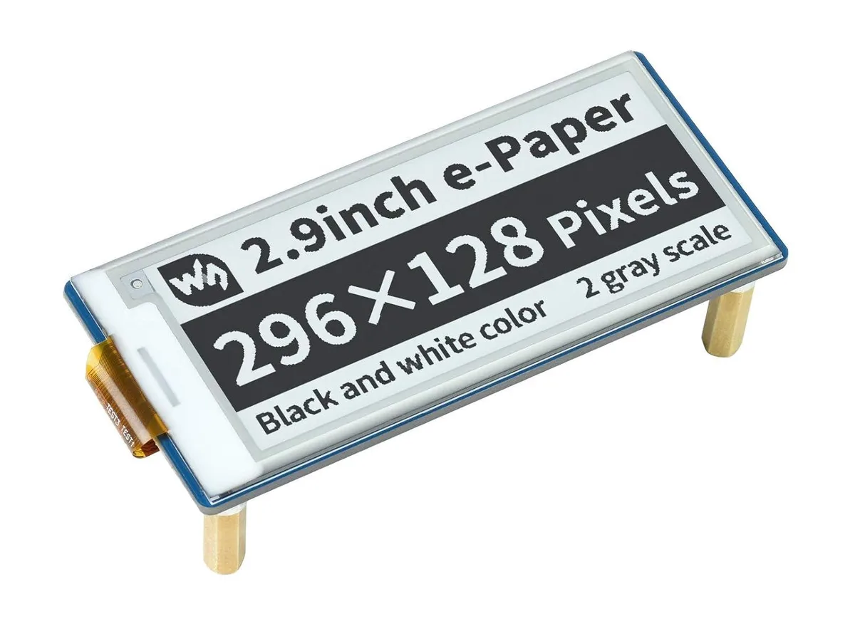 Small rectangular e-ink display HAT with black and white screen for Raspberry Pi Pico