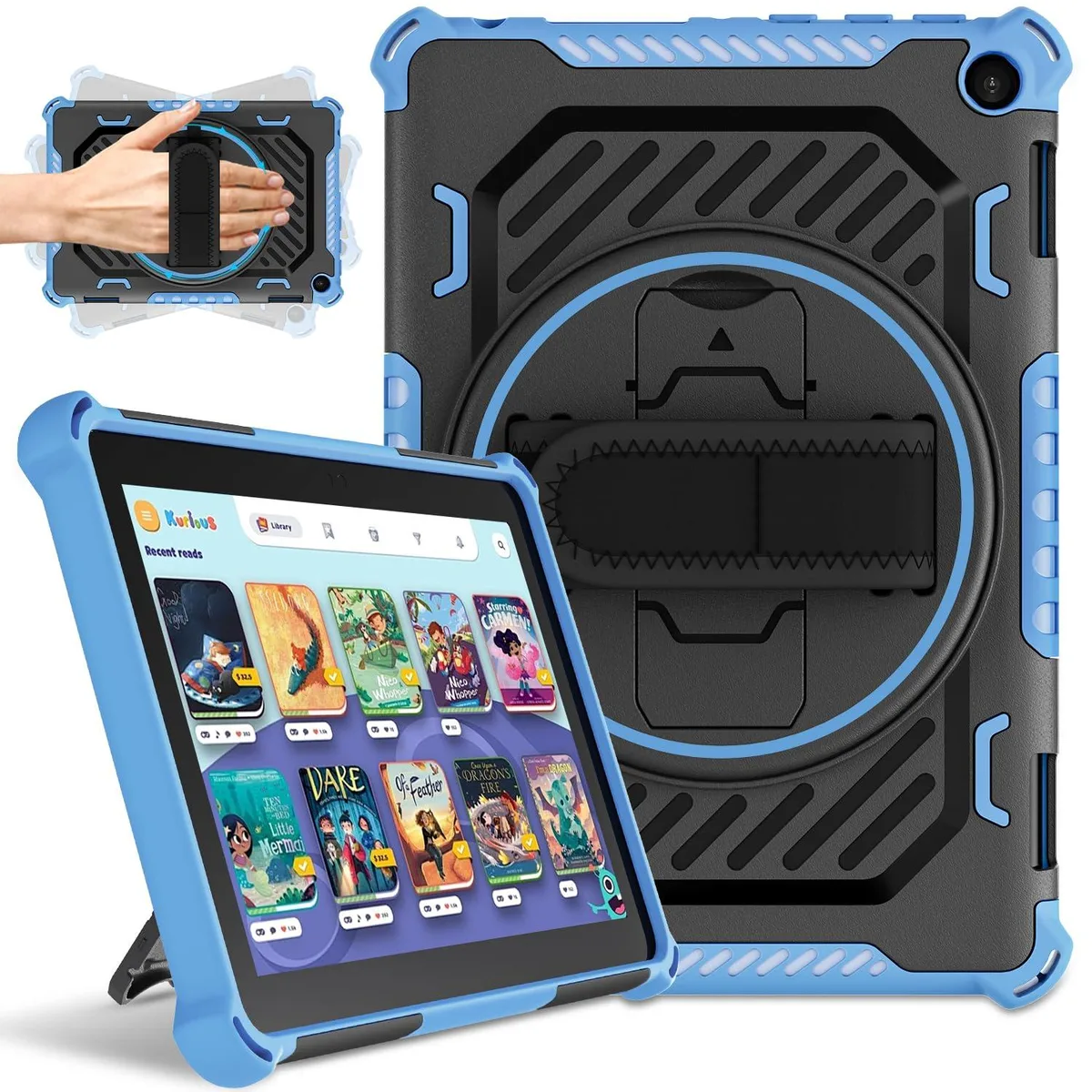 Amazon Kindle Fire HD 8/HD 8 Plus Case 12th/10th Gen Navy Stand — product photo