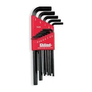 22-piece hex key set in plastic index, metric and SAE, color-coded, L-shaped steel keys